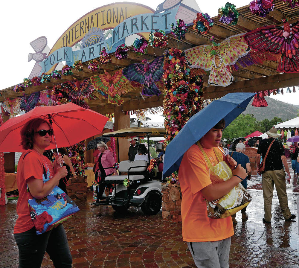 A wet day at the Folk Art Market in Santa Fe